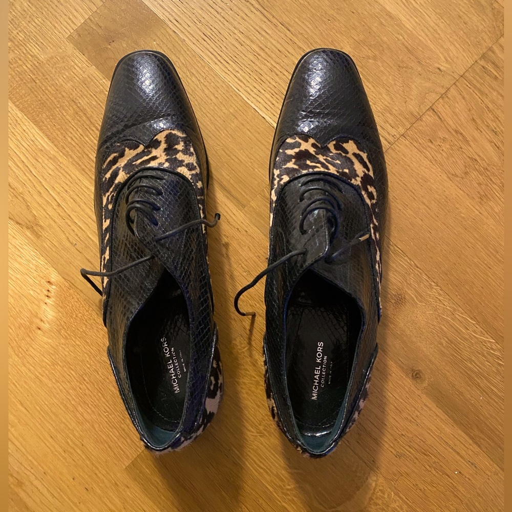 Michael Kors Collection - Snakeskin/Calf hair Oxfords